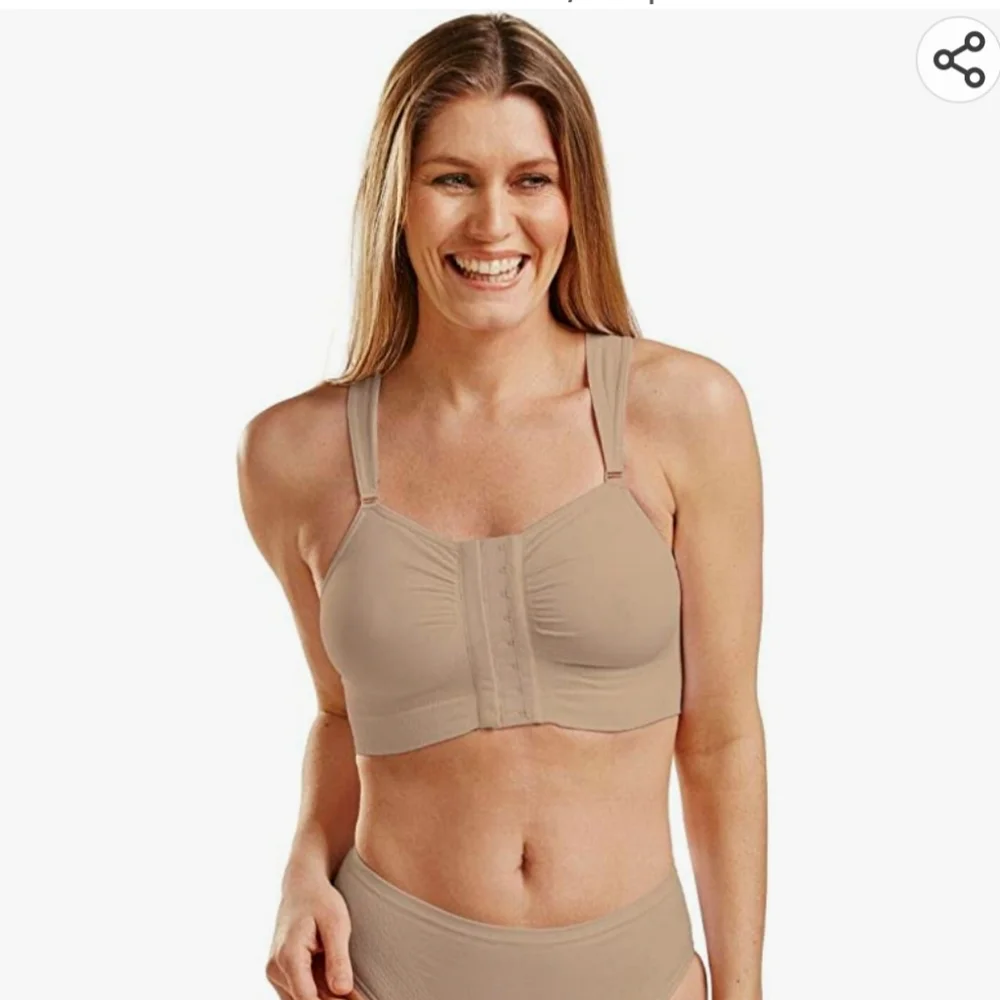 NWT Carefix Seamless Post Op Front Close Tan Bella Bra - Medium